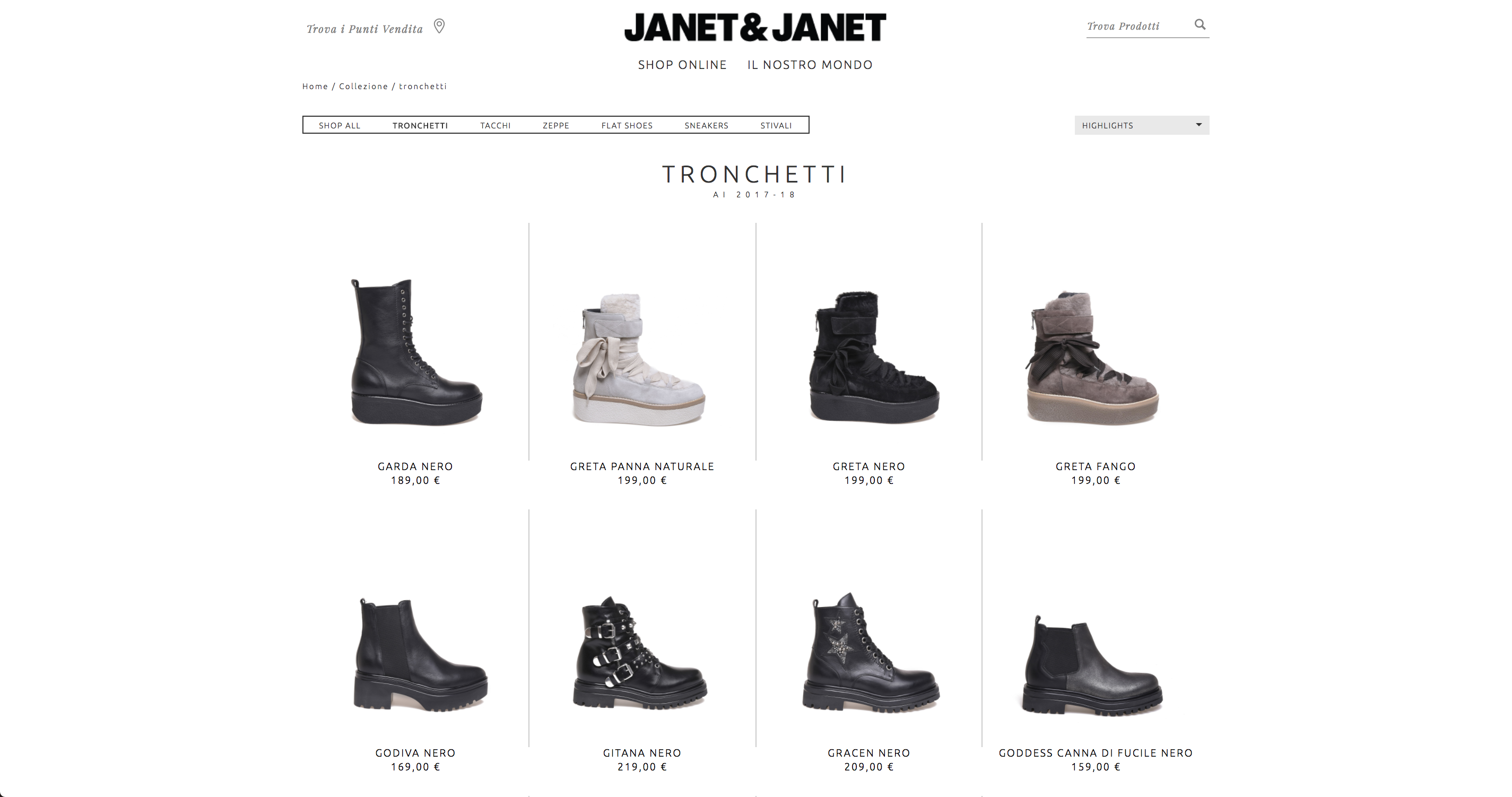 Janet & Janet shop online